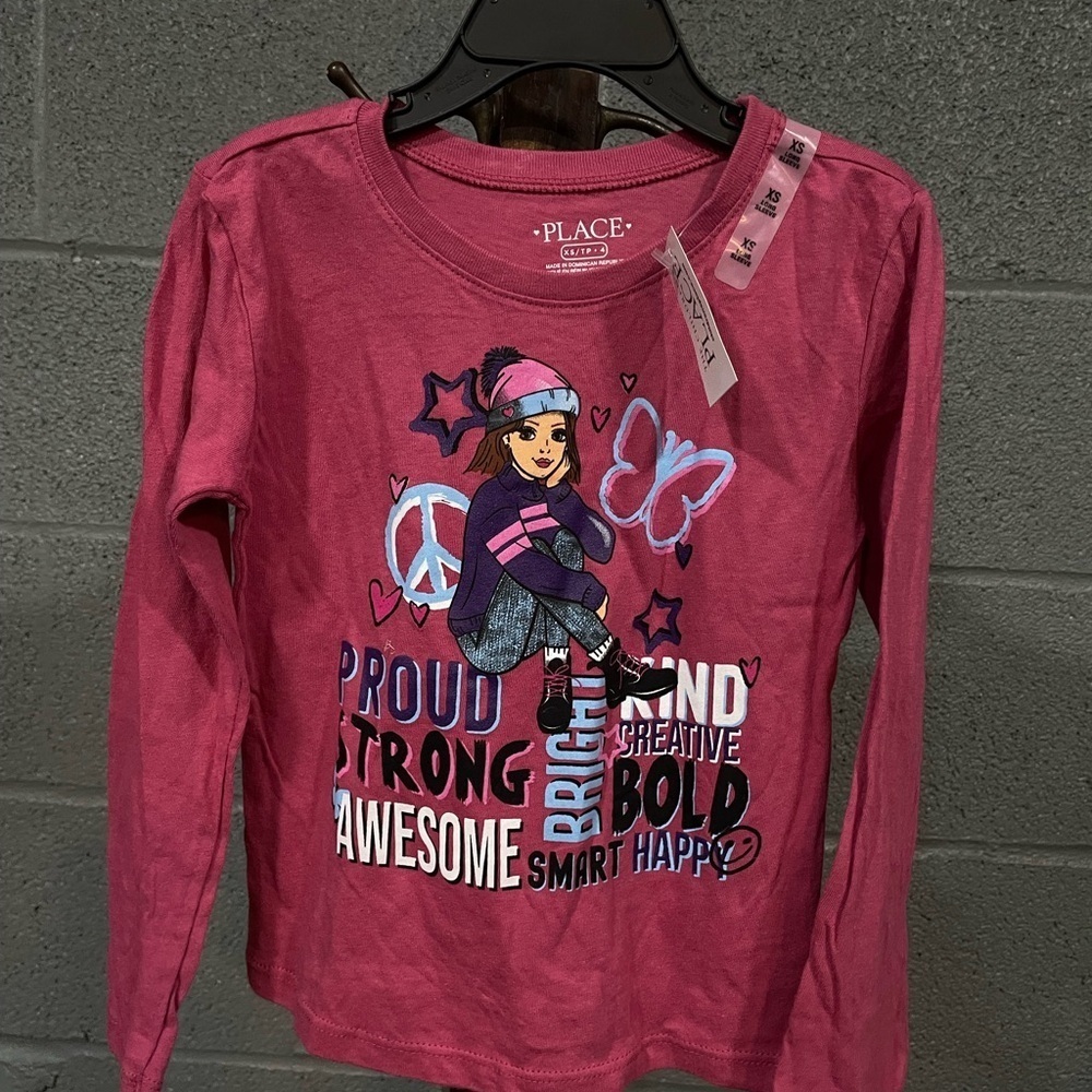 The Children's Place Fuchsia Long Sleeve Graphic Tee